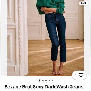 Sézane "Brut Sexy" indigo jeans. Size 26. NWOT